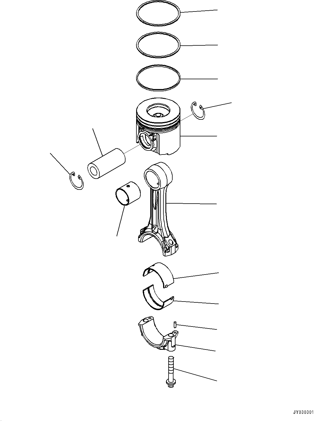 Piston and Connecting Rod, (#567007-) — komatsu parts diagram