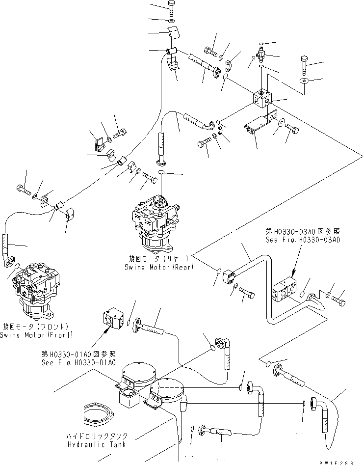 RETURN LINES (SWING SUCTION) — komatsu parts diagram