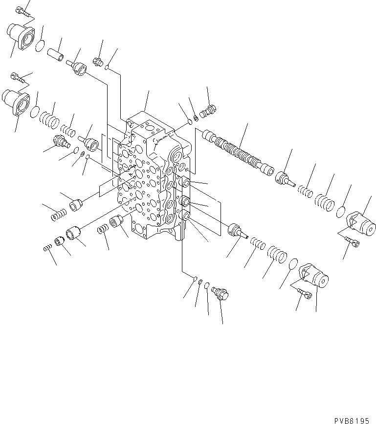 MAIN VALVE (1/5) (4-SPOOL) (NO.3) — komatsu parts diagram