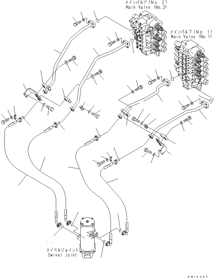 TRAVEL LINES — komatsu parts diagram