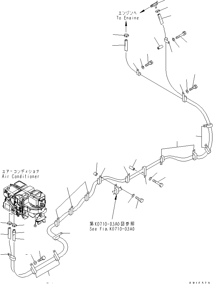 AIR CONDITIONER (HEATER HOSE) — komatsu parts diagram