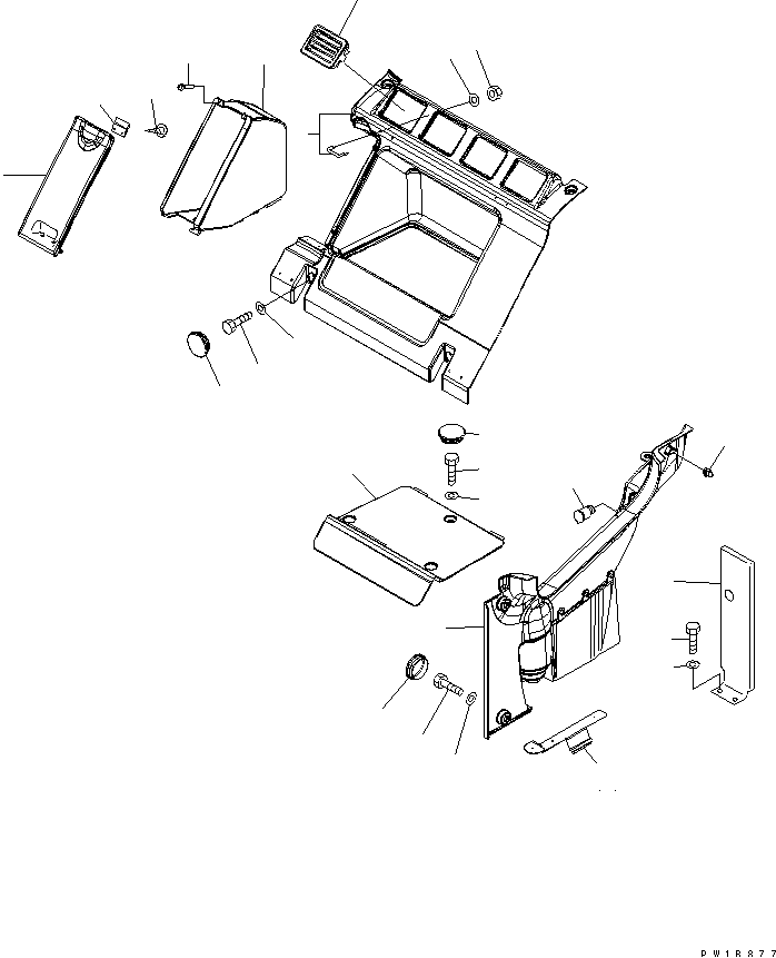 REAR COVER (WITH AIR CONDITIONER) (12V POWER SOURCE) — komatsu parts diagram