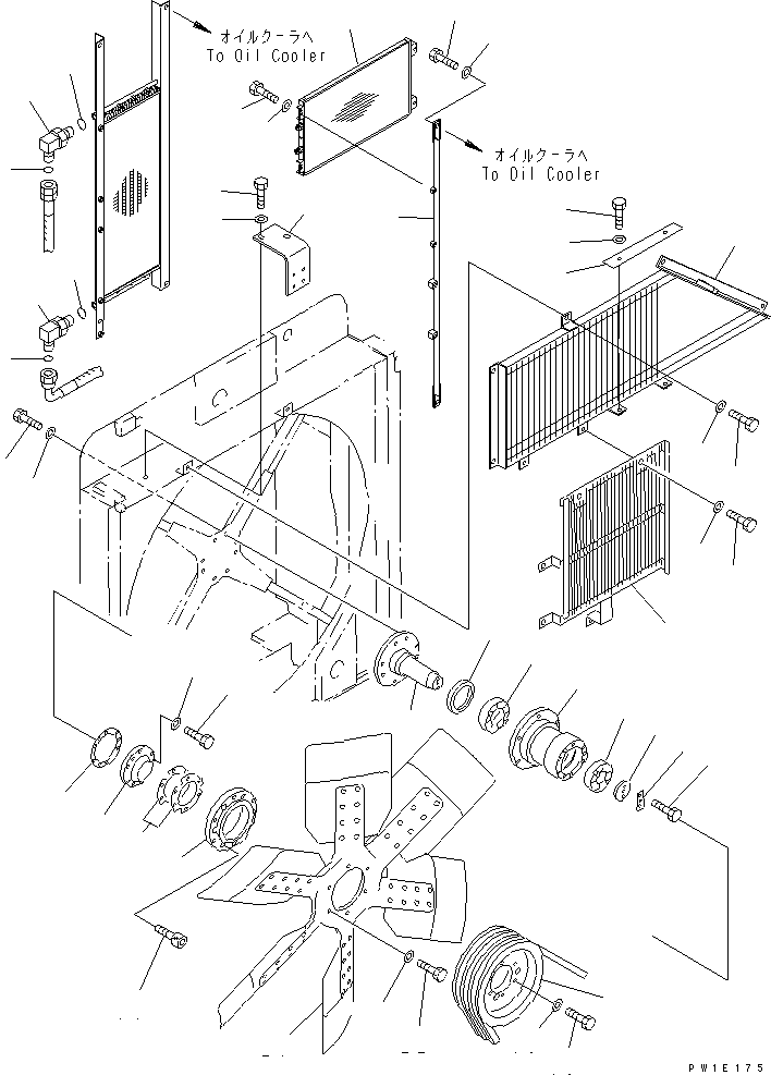 COOLING (FAN MOUNT AND GUARD) (WITH AIR CONDITIONER) — komatsu parts diagram