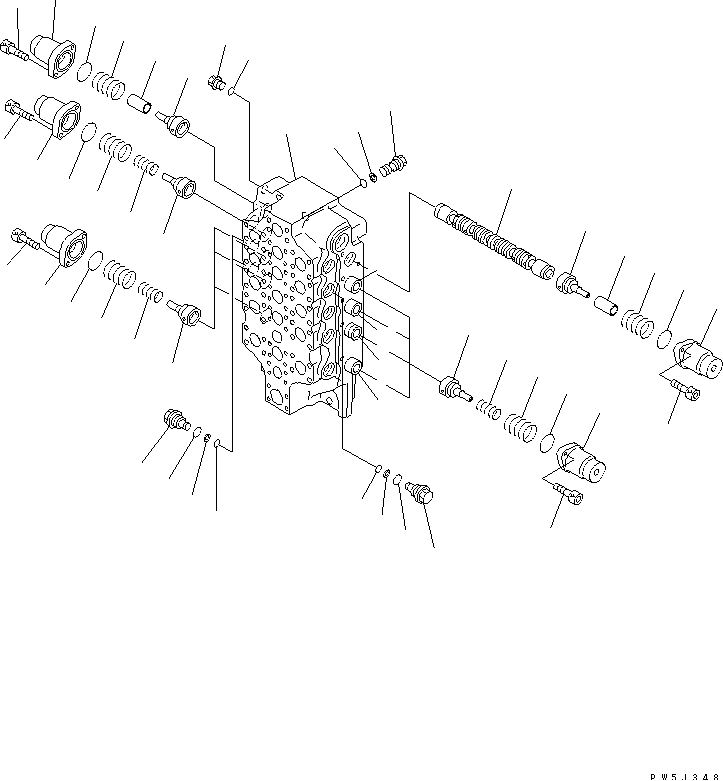 MAIN VALVE (1/5) (5-SPOOL) (NO.1) — komatsu parts diagram