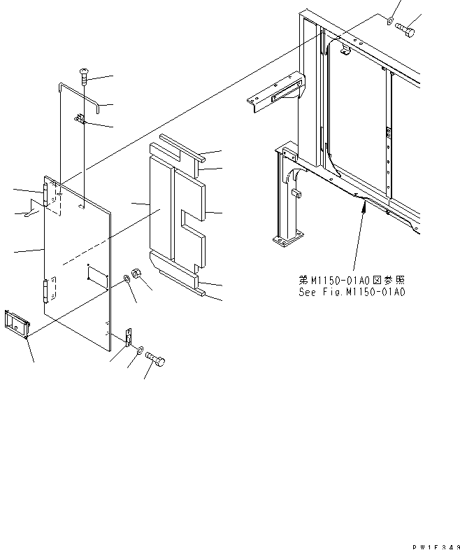 PARTITION (COVER ASS'Y) (COVER, R.H.) — komatsu parts diagram