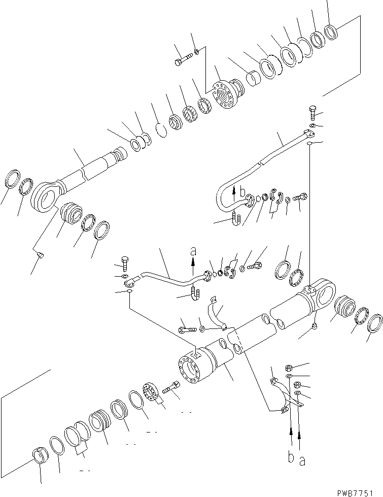 B00M CYLINDER (F0R BACKHOE) — komatsu parts diagram