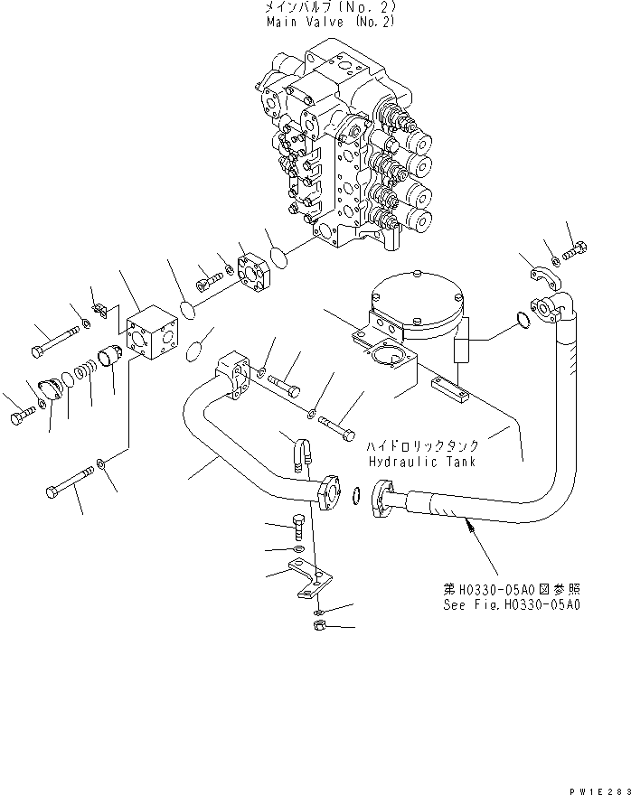 RETURN LINES (NO.2 VALVE) — komatsu parts diagram