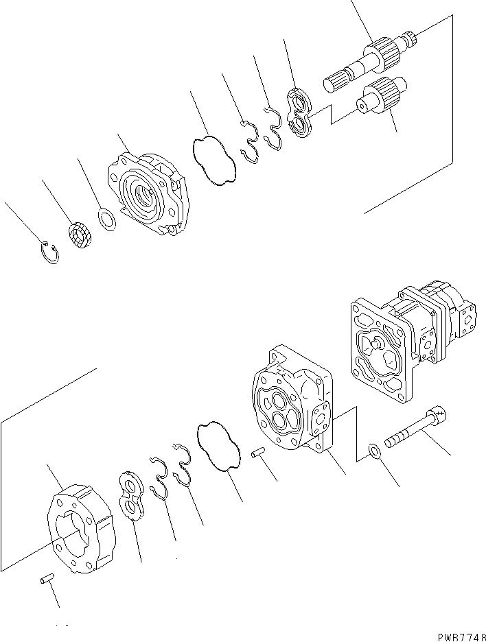 HYDORAURIC GEAR PUMP (1/3) — komatsu parts diagram