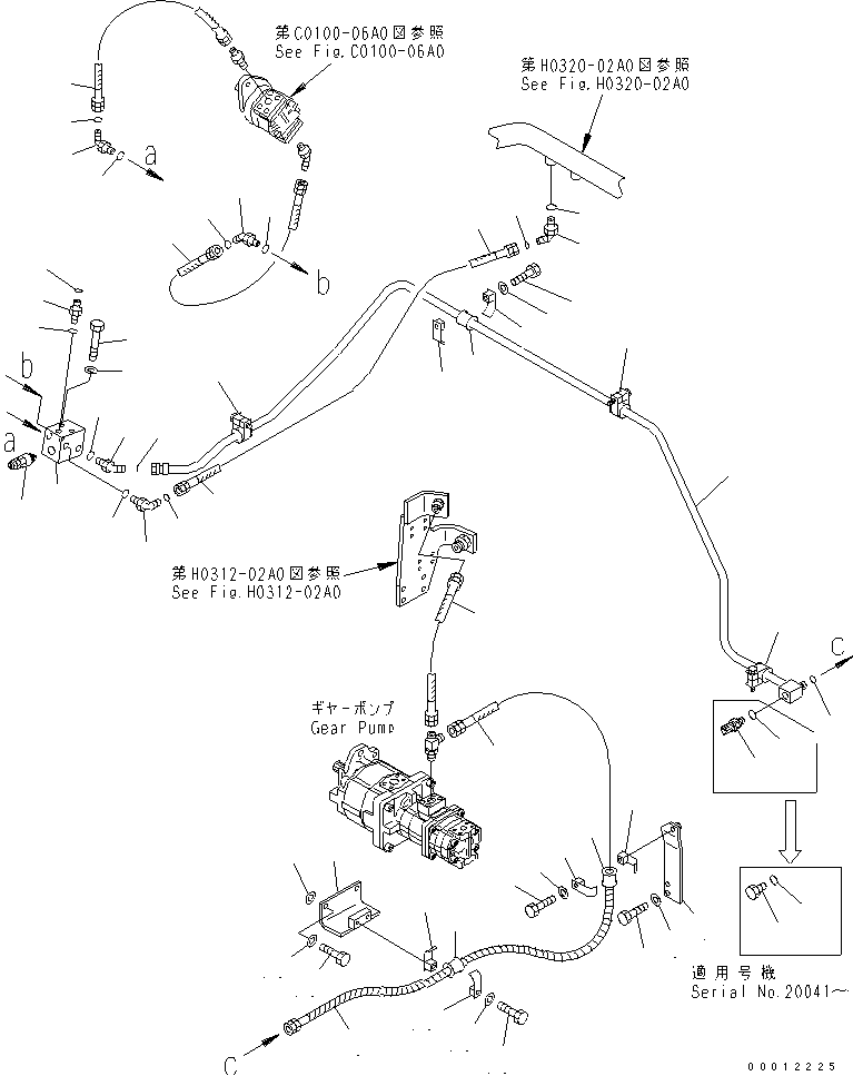 RETURN LINES (AFTER COOLER MOTOR PIPING) — komatsu parts diagram