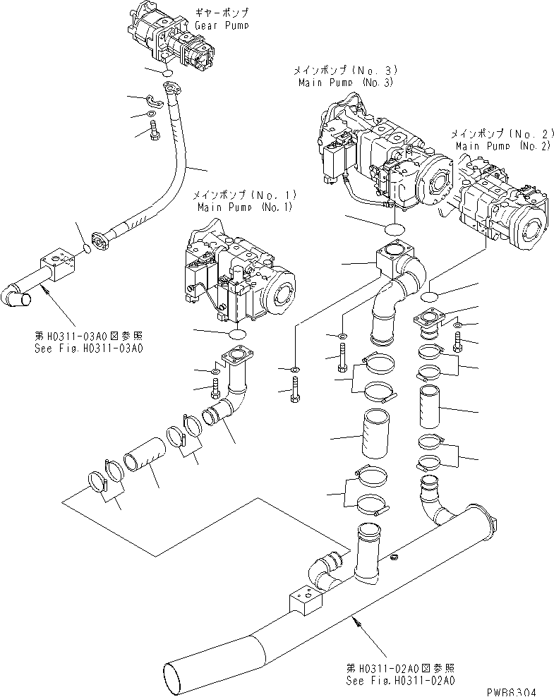 SUCTION LINES — komatsu parts diagram