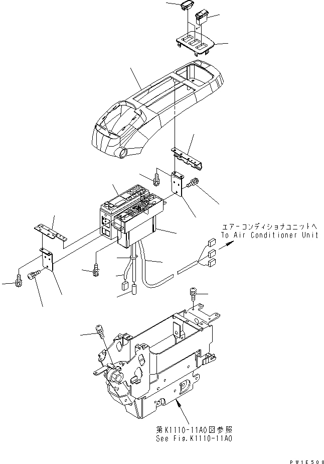 FLOOR FRAME (CONSOLE) (UPPER) (L.H.) (WITH AIR CONDITIONER AND RADIO) — komatsu parts diagram