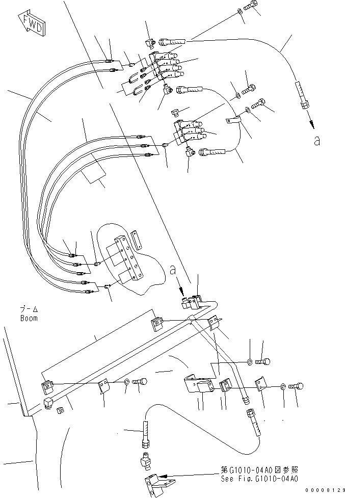 AUTO GREASE (BOOM LINES) — komatsu parts diagram