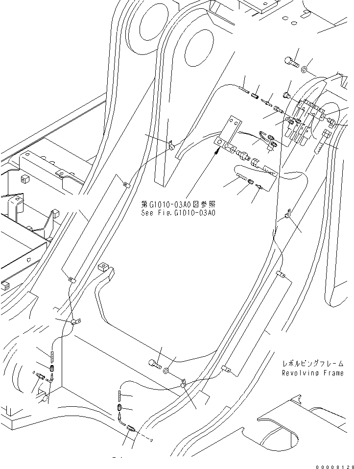 AUTO GREASE (BOOM CYLINDER LINES) — komatsu parts diagram