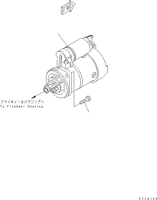 STARTING MOTOR AND MOUNTING (0.8KW) — komatsu parts diagram