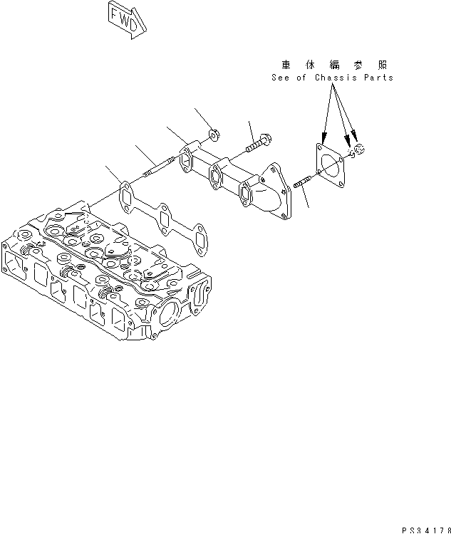 EXHAUST MANIFOLD — komatsu parts diagram