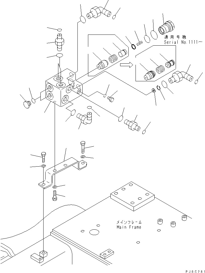 LIFT CYLINDER LINE (VALVE) — komatsu parts diagram