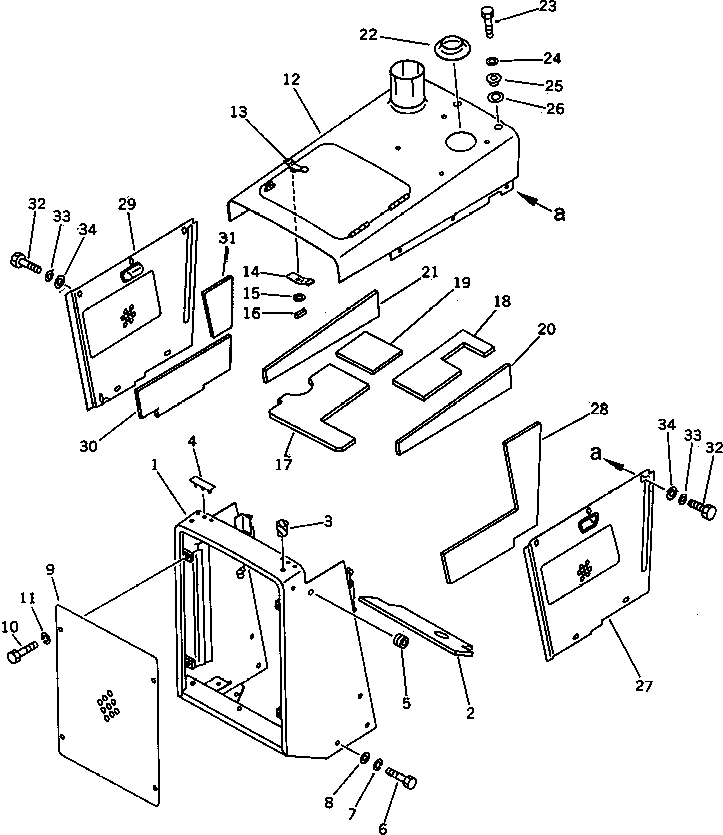 RADIATOR GUARD AND HOOD (NOISE SUPPRESSION FOR EC)(#40238-) — komatsu parts diagram