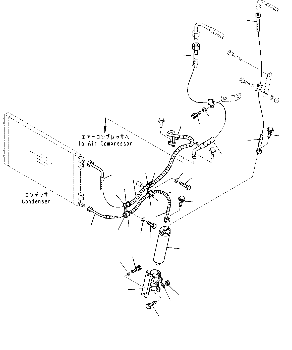 Radiator, Air Conditioner Piping(#20001-) — komatsu parts diagram