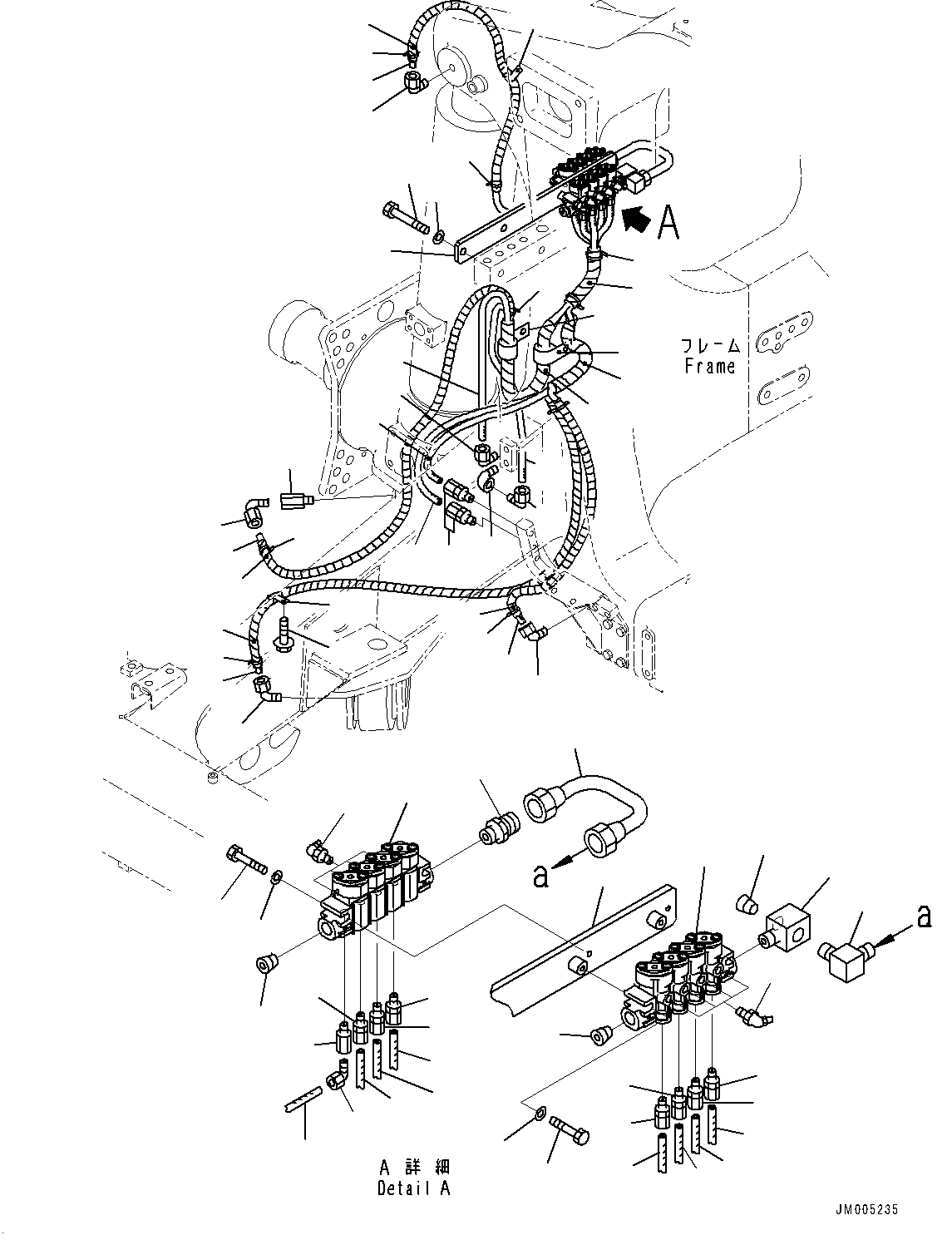 Auto-greasing System, Front, R.H.(#20001-20138) — komatsu parts diagram