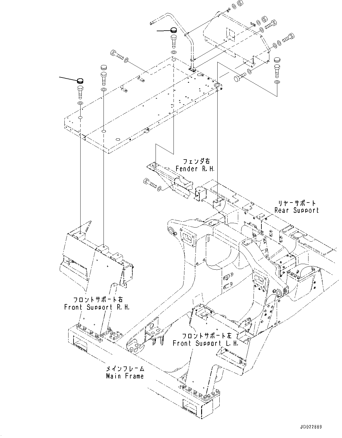 Platform Related Parts, Cap(#20001-) — komatsu parts diagram