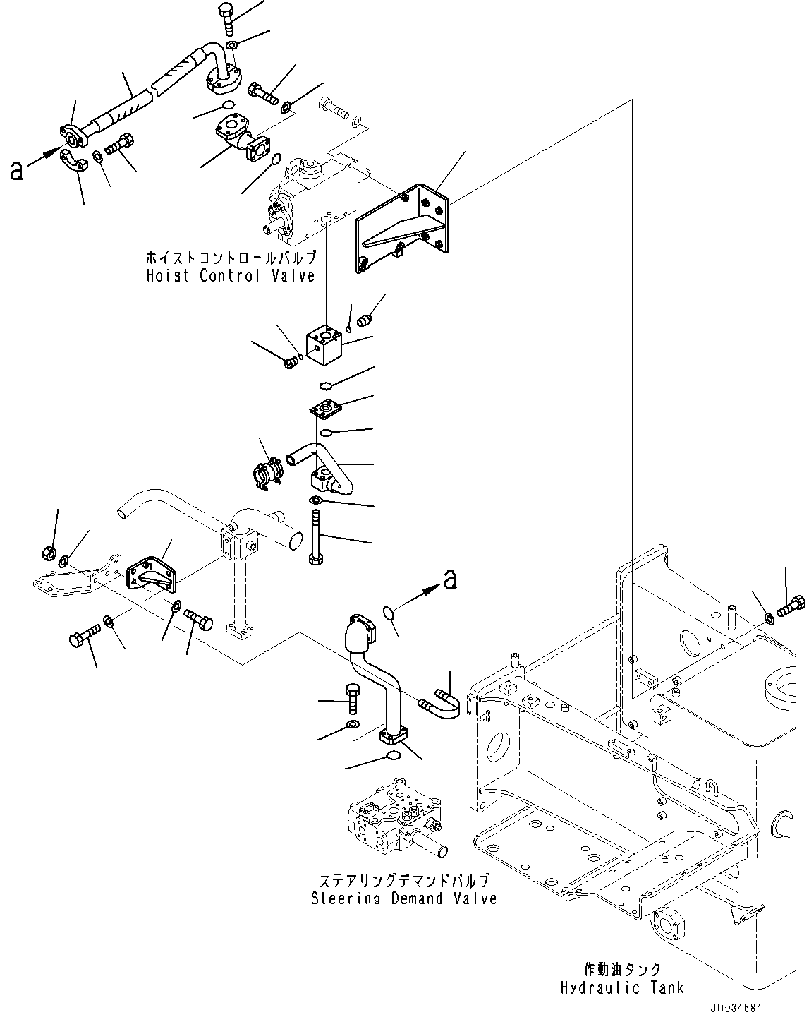 Hydraulic Tank, Steering and Hoist Piping (3/6)(#20001-20000) — komatsu parts diagram