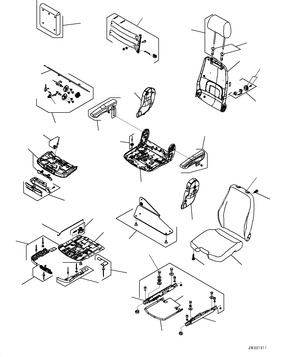 Cab, Operator's Seat,GRAMMER (1/2)(#20001-) — komatsu parts diagram