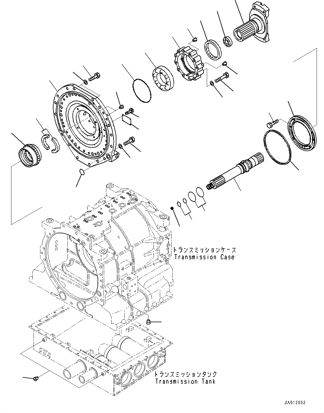 Torque Converter and Transmission, Input and Output Shaft(#20001-) — komatsu parts diagram