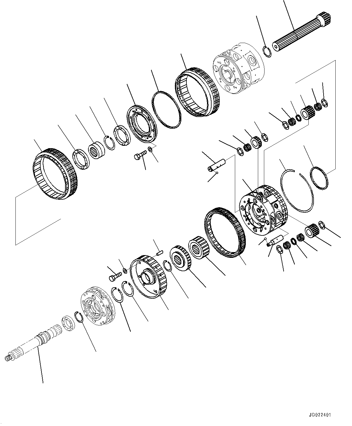 Torque Converter and Transmission, Carrier (2/3)(#20001-) — komatsu parts diagram