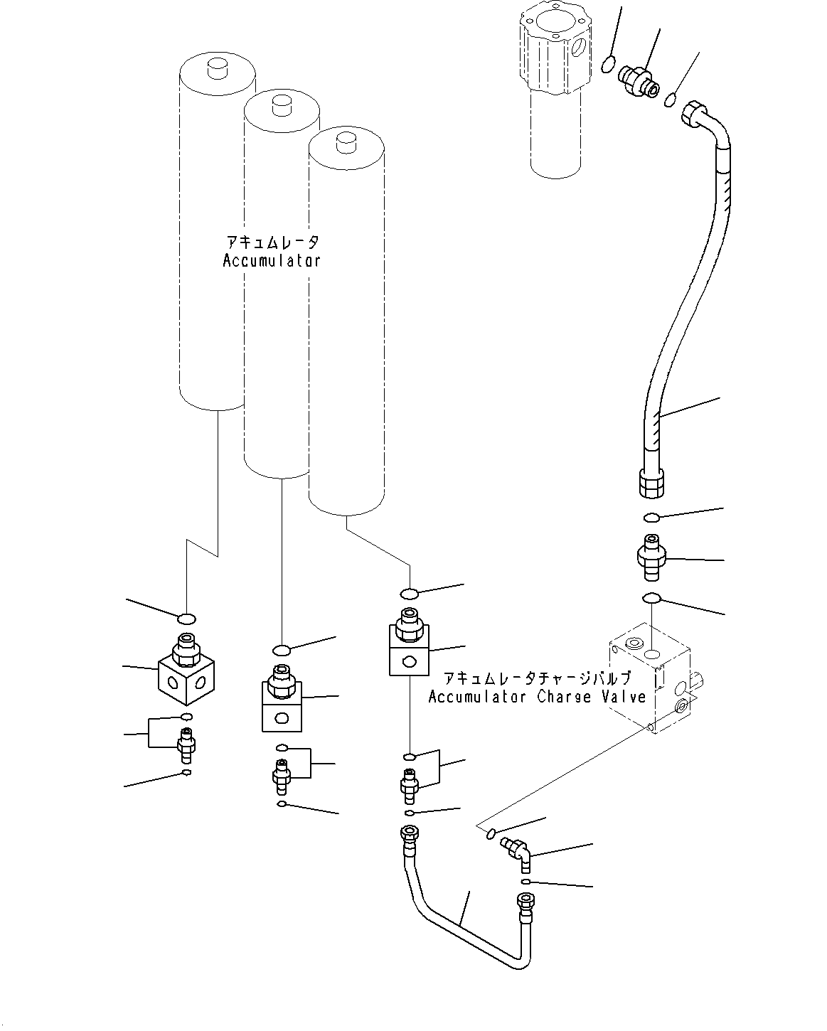 Hydraulic Tank, Accumulator Charge Valve(#20001-) — komatsu parts diagram