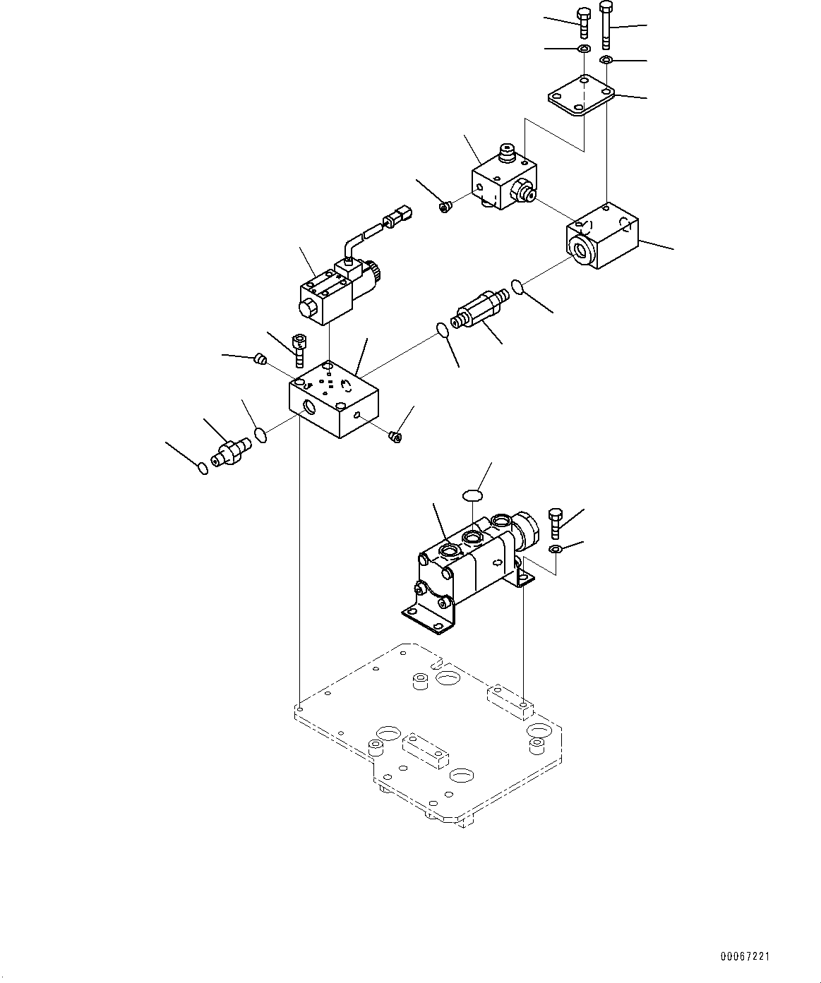 Brake Piping, Shuttle Valve (1/2) (With Front Brake Cut-off System)(#20001-) — komatsu parts diagram