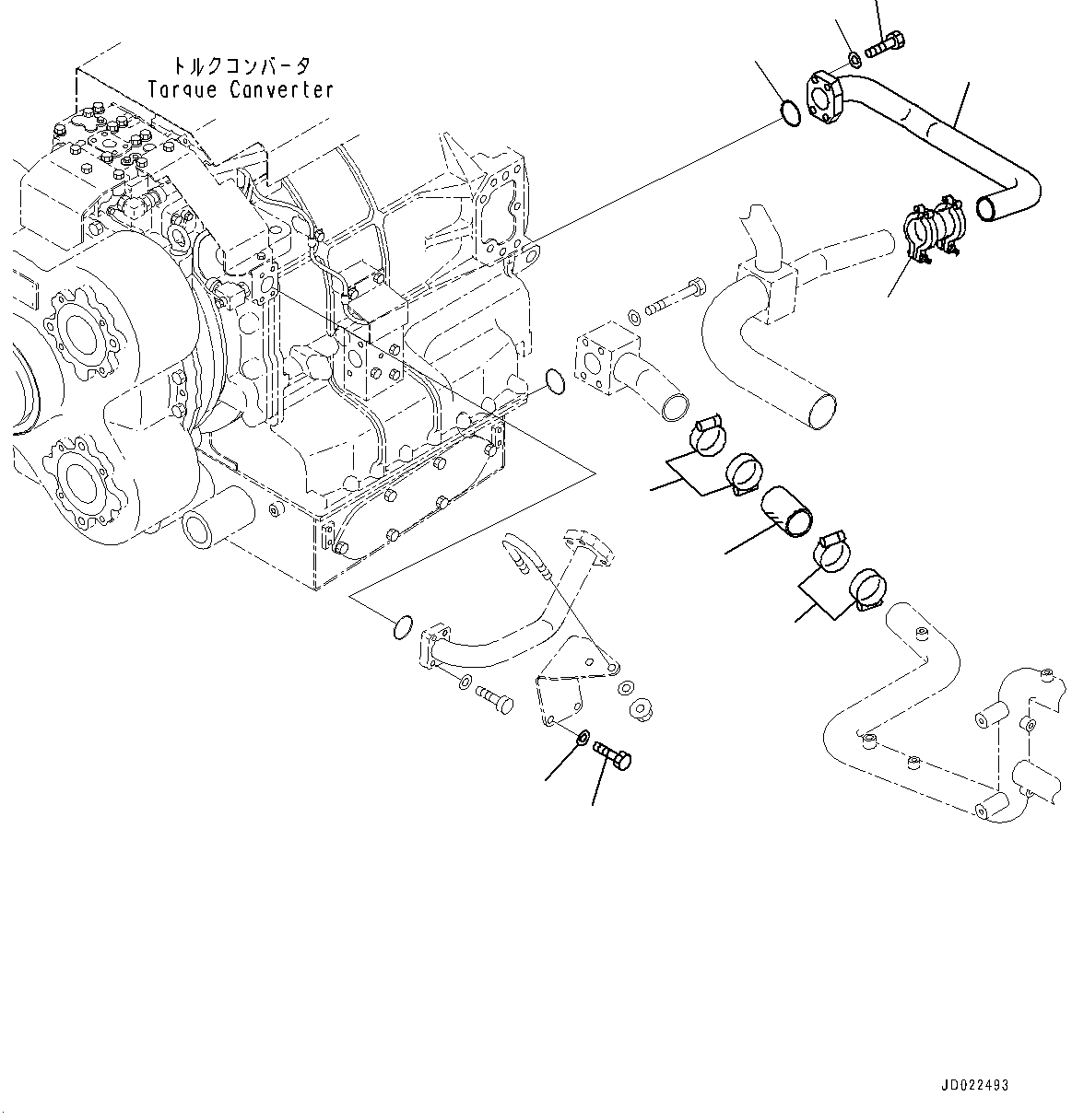 Torque Converter and Transmission, Transmission Piping (2/2)(#20001-) — komatsu parts diagram