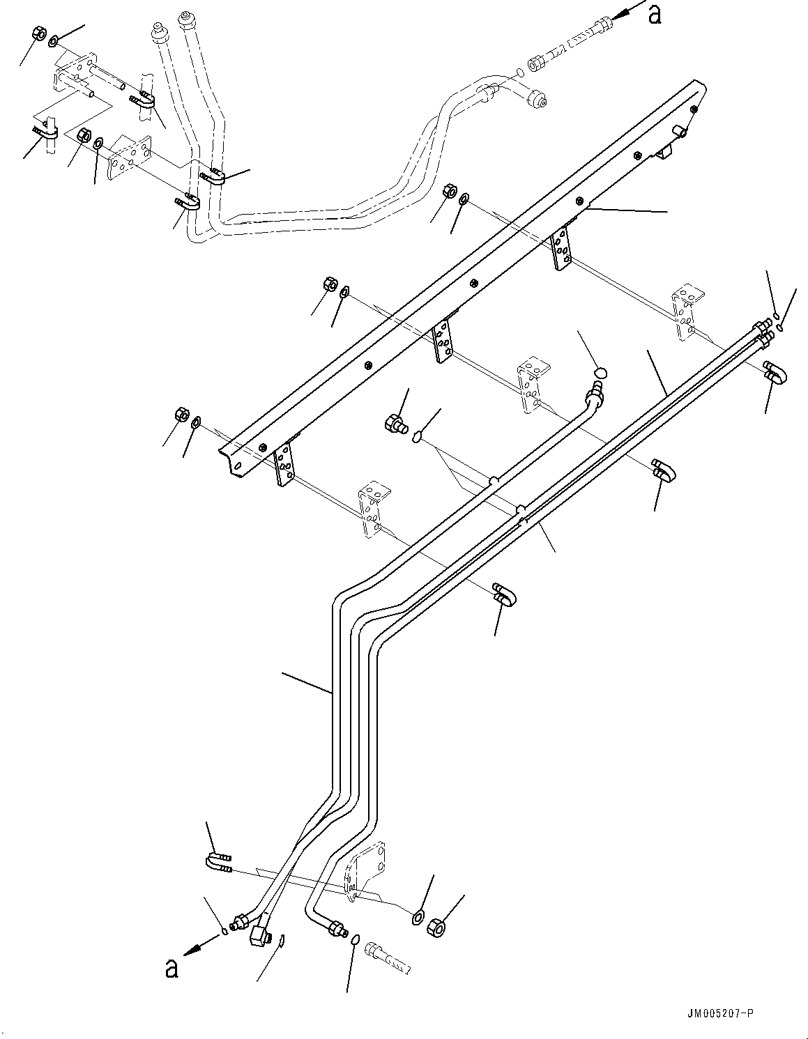Brake Piping, Parking Brake Piping (1/3) (For Sandy and Dusty Terrain Arrangement)(#20001-) — komatsu parts diagram