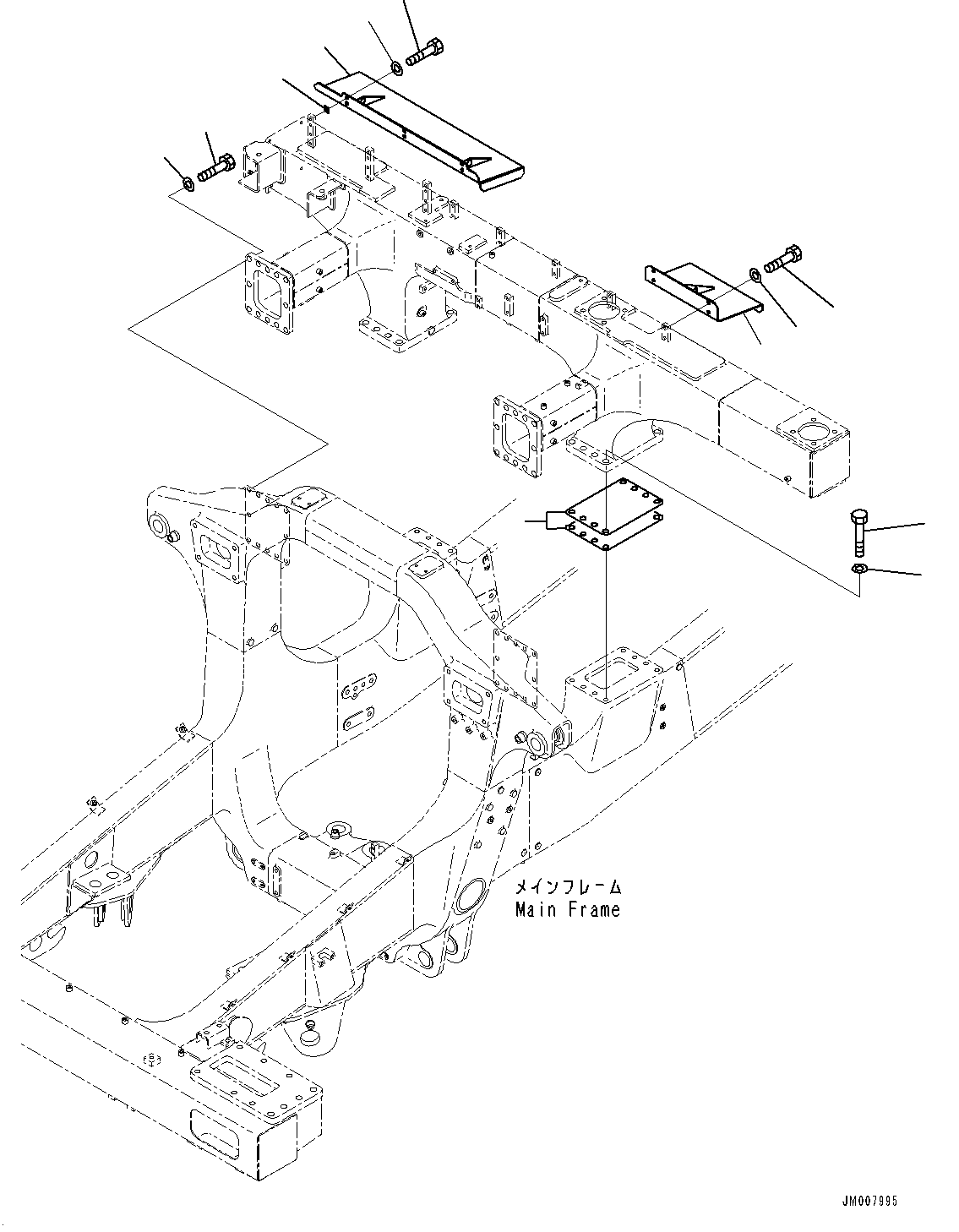 Rear Support, Related Parts (With Exhaust Box, Muffler)(#20001-) — komatsu parts diagram