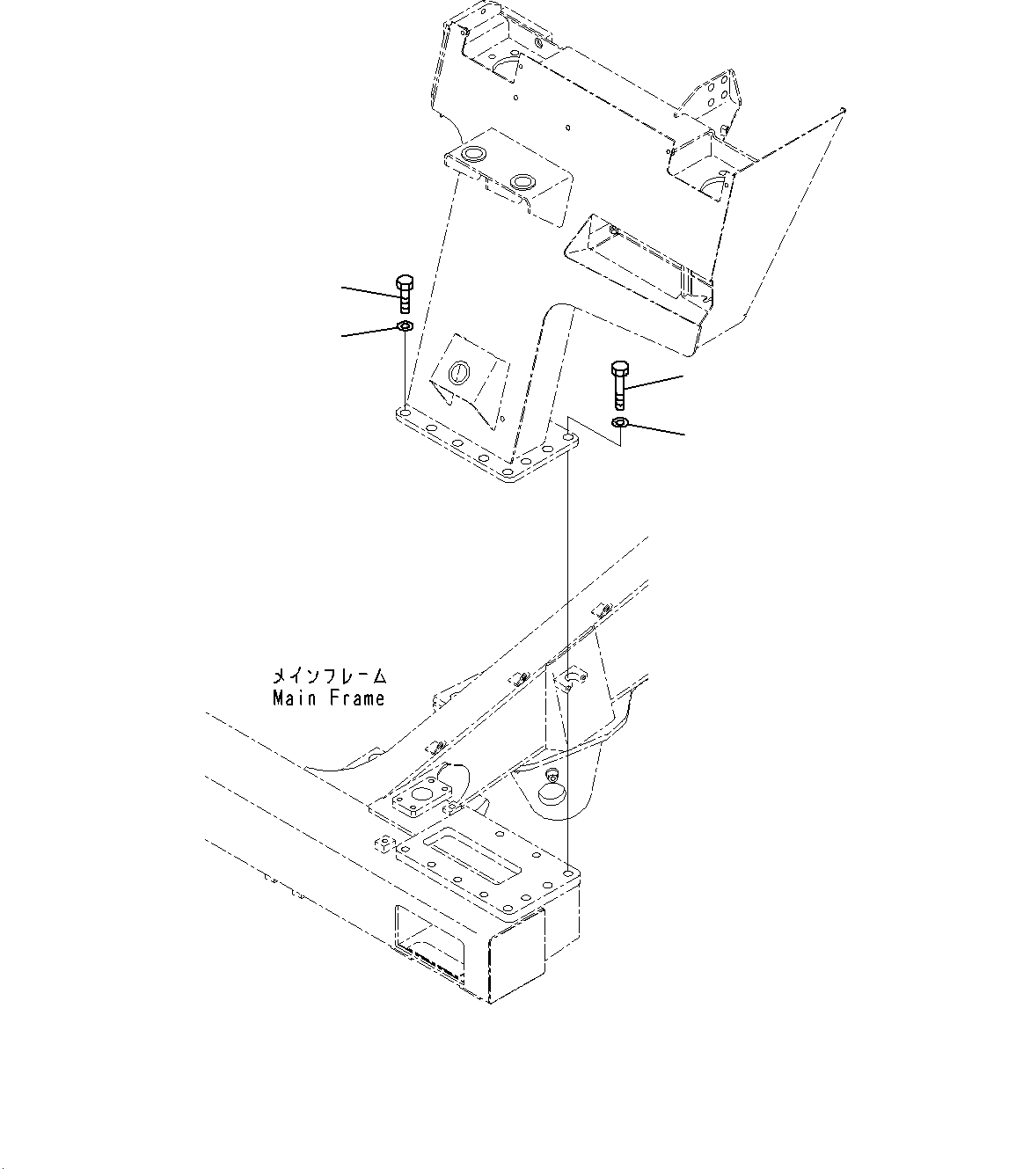 Front Support, Mounting, L.H. (With Ladder, Inclined Type)(#20001-) — komatsu parts diagram