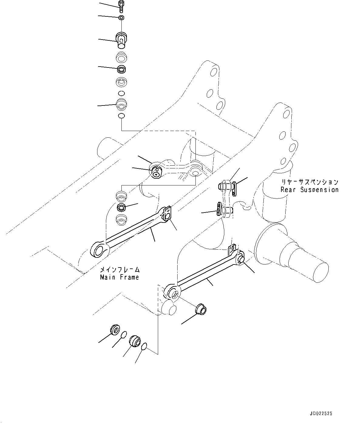 Rear Axle, Axle Support(#20030-) — komatsu parts diagram
