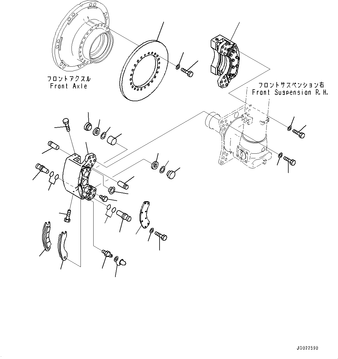 Front Axle, Front Brake R.H. (With Card Type Payload Meter)(#20001-) — komatsu parts diagram