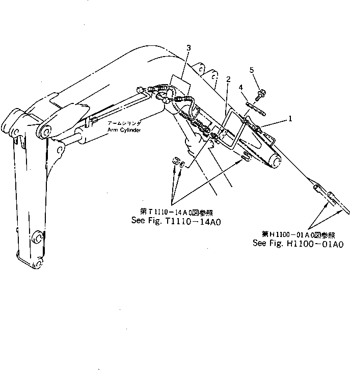BOOM (3/4) HYDRAULIC PIPING (ARM CYLINDER LINE) — komatsu parts diagram