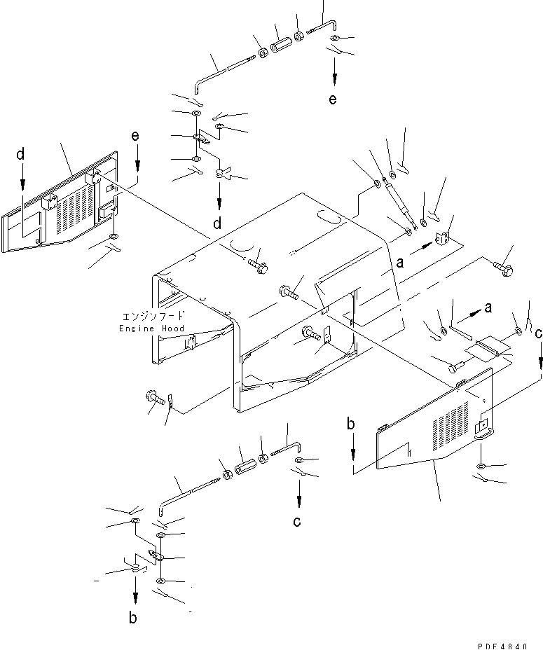HOOD DOOR — komatsu parts diagram