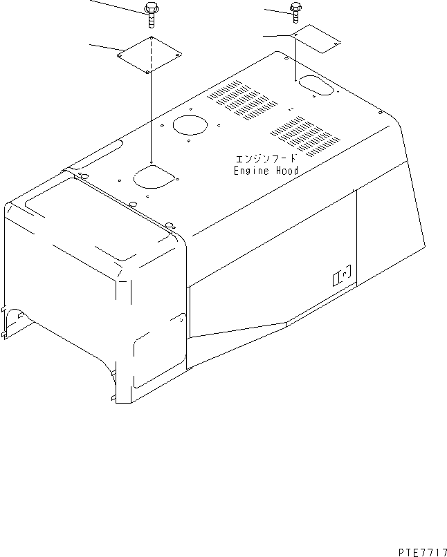 HOOD (PRE-CLEANER AND VANDALISM PROTECTION COVER) — komatsu parts diagram