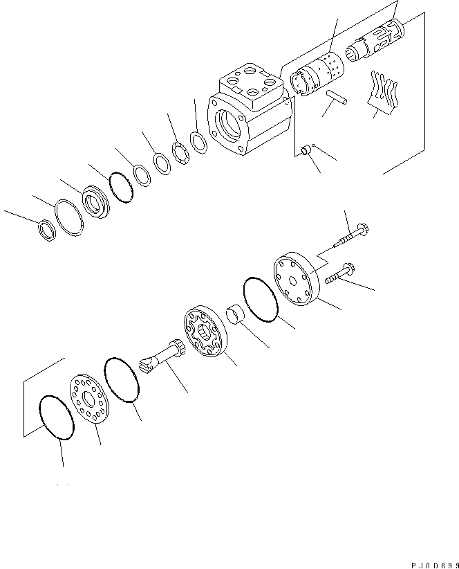 STEERING VALVE (STEERING VALVE INNER PARTS)(#54001-) — komatsu parts diagram