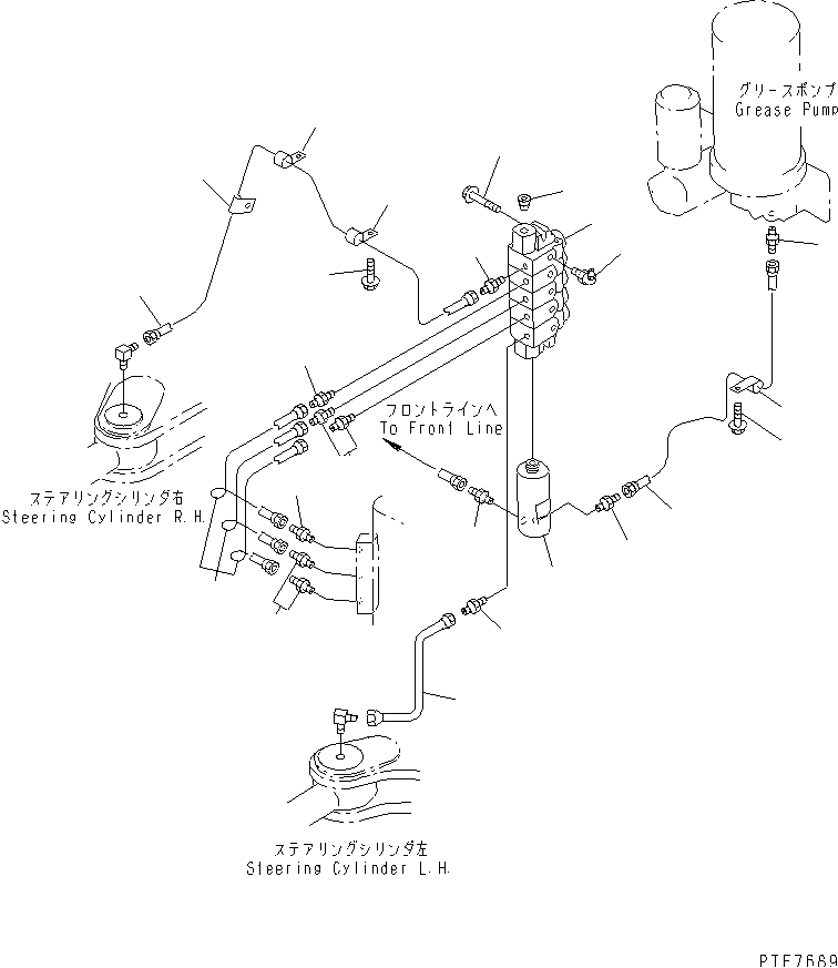 REMOTE GREASE (REAR FRAME LINE) (WITH AUTO GREASE SYSTEM) — komatsu parts diagram