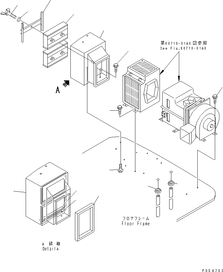 HEATER OR AIR CONDITIONER (FILTER BOX) — komatsu parts diagram