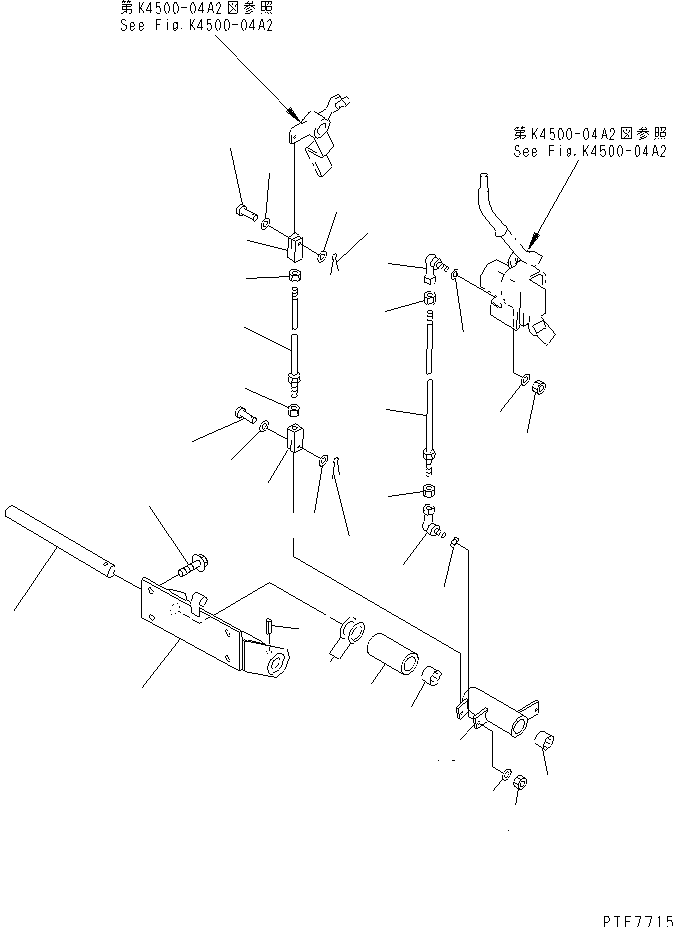 LOADER CONTROL (WORK EQUIPMENT CONTROL LINKAGE R.H.) (WITH MONO  LEVER AND 3-SPOOL CONTROL VALVE) — komatsu parts diagram
