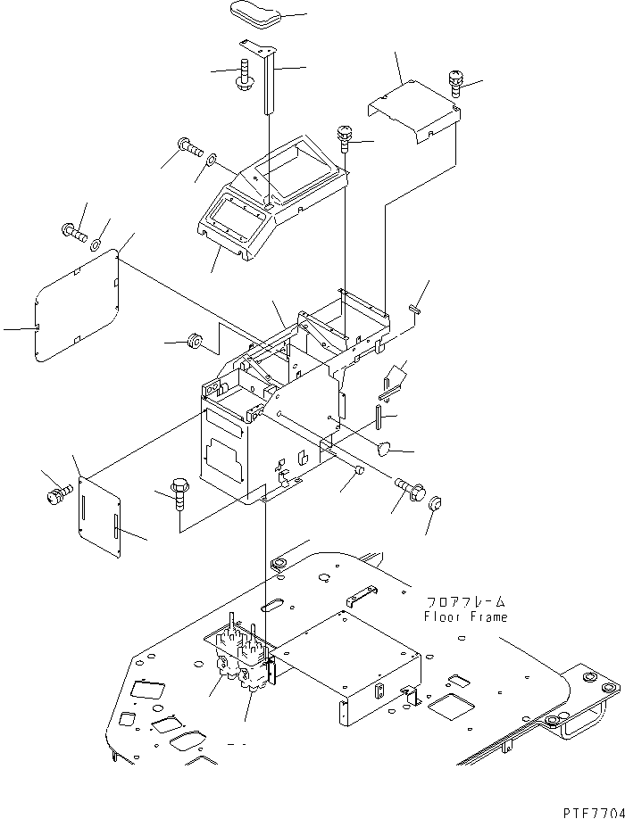 FLOOR (R.H. CONSOLE BOX)(W/ 3-SPOOL CONTROL VALVE AND MONO LEVER) — komatsu parts diagram