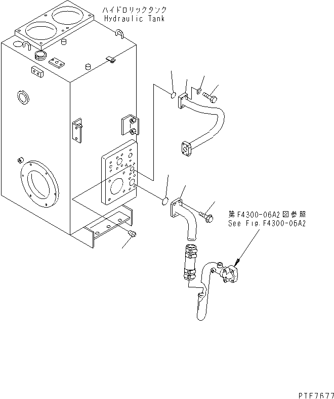 HYDRAULIC TANK (EMERGENCY STEERING LINE PIPING)                  (WITH EMERGENCY STEERING) — komatsu parts diagram