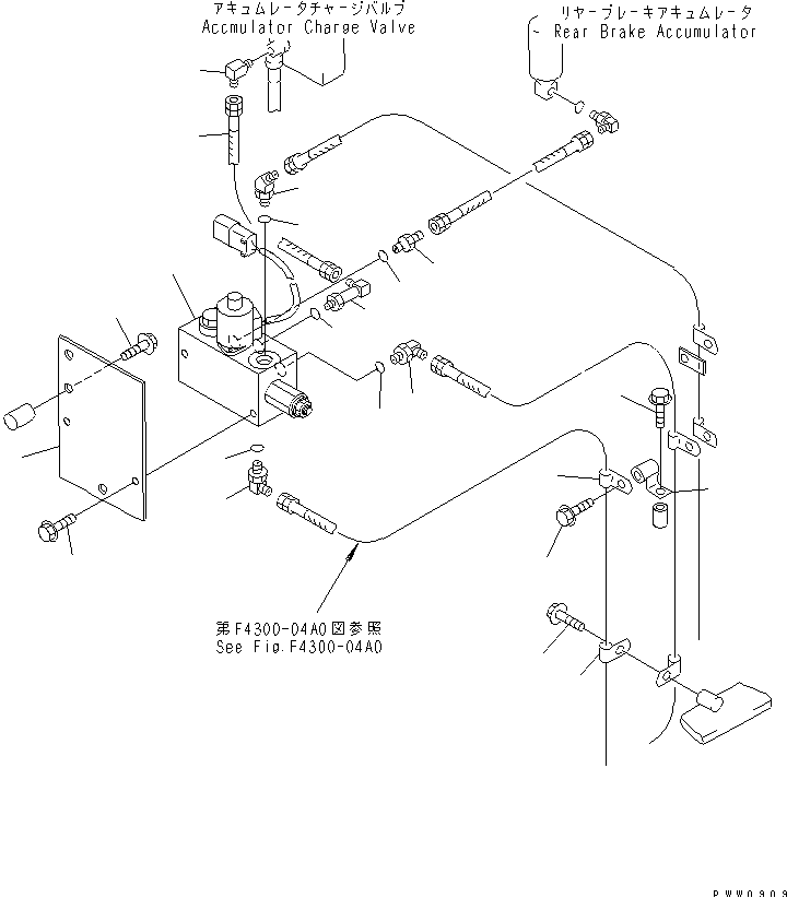 BULKHEAD (EMERGENCY PARKING BRAKE RELEASE LINE) — komatsu parts diagram