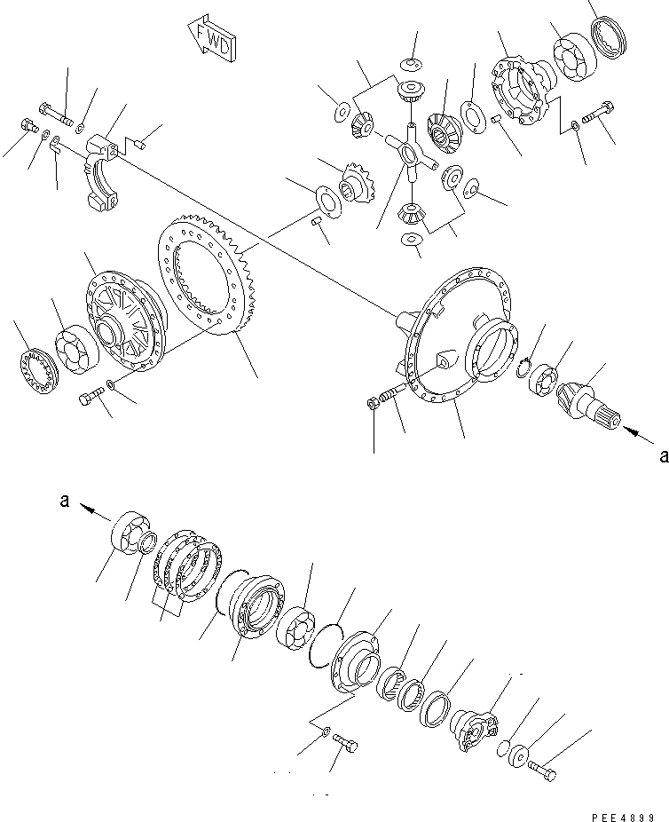FRONT AXLE (FRONT DIFFERENTIAL) — komatsu parts diagram