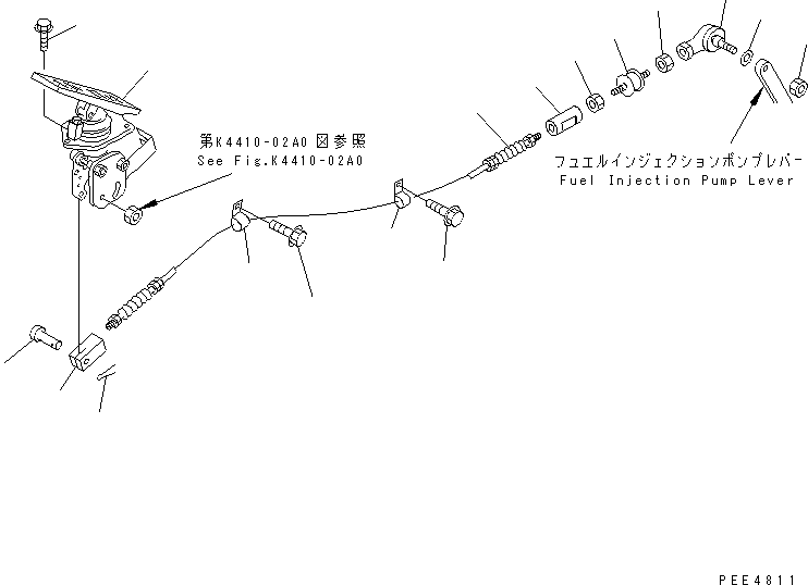 ACCELERATOR PEDAL AND LINKAGE — komatsu parts diagram