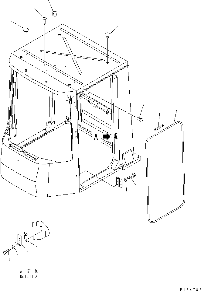 ROPS CAB (CAP AND DOOR LOCK) — komatsu parts diagram