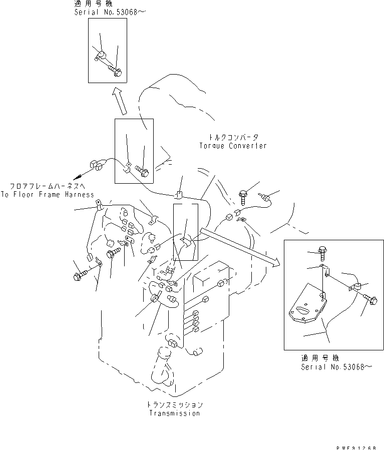 TORQUE CONVERTER AND TRANSMISSION (WIRING HARNESS TRANSMISSION) — komatsu parts diagram